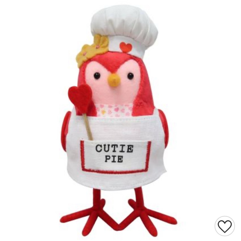 NWT 7" Fabric Valentine's Day Bird Figurine 'Cutie Pie' Chef - Spritz